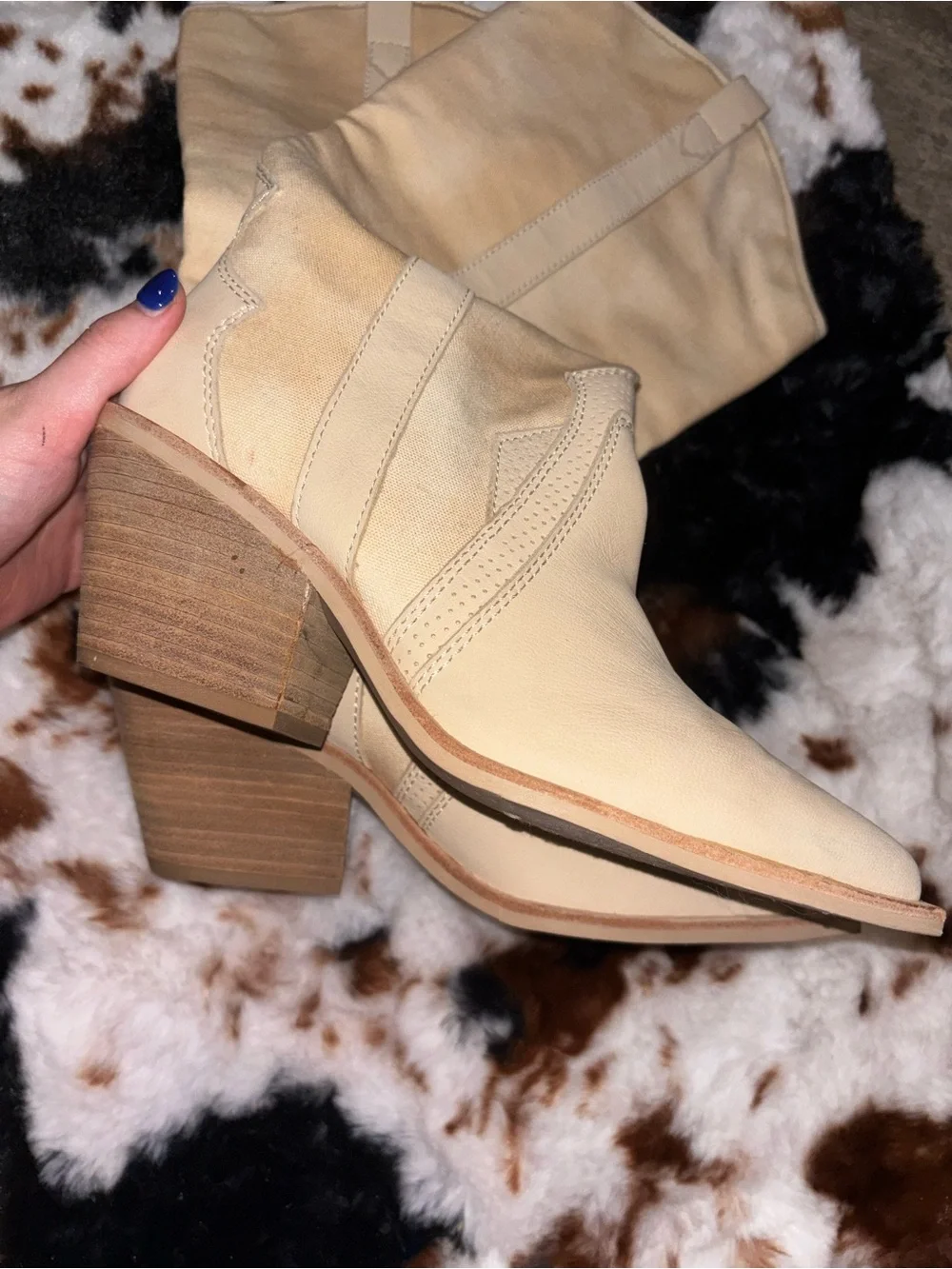 Dolce Vita Navene Vanilla Nubuck Leather Slip-On Knee High Boots
